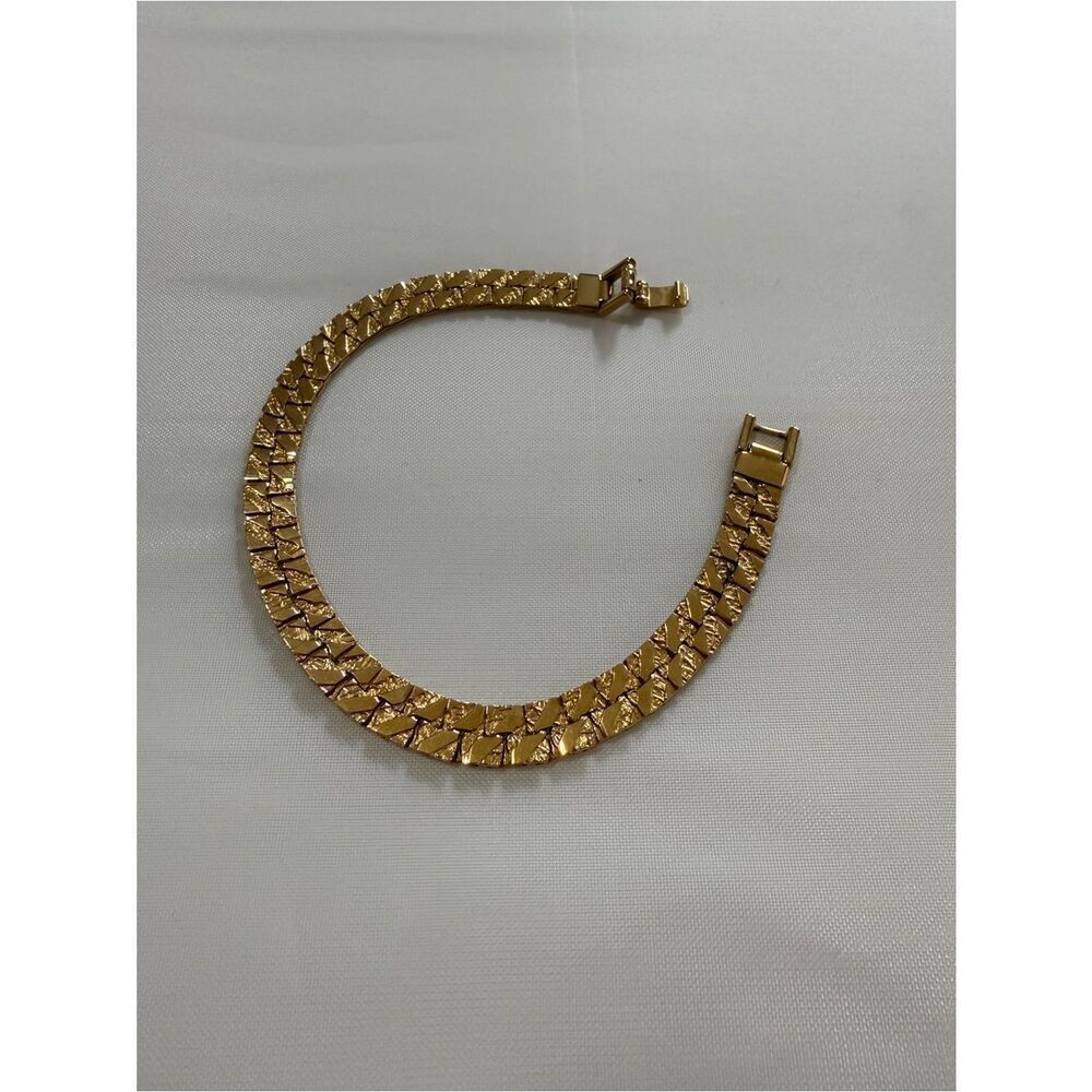 Vintage Goldtone Nugget Style Quiet Luxury Hollywood Glamour Bracelet